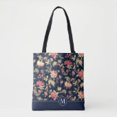 Monogram lovely Floral Shower | Canvas tas (Voorkant)