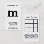 monogram loyaliteitsbeloningskaart klantenkaartje (Voorkant / Achterkant)