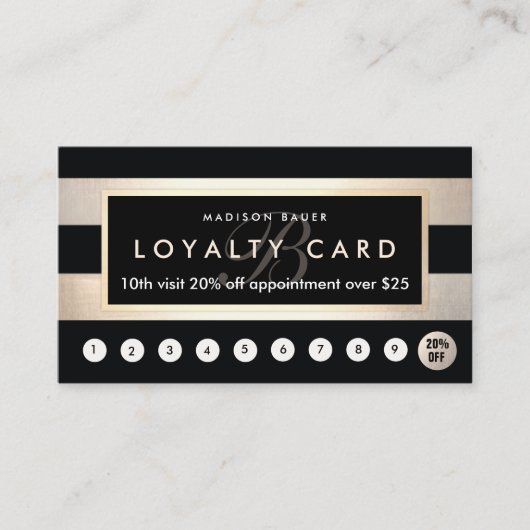 Monogram Loyalty 10 Punch Gold en Black Stripe (Voorkant)