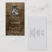 Monogram, luchtballonband, ledereffect visitekaartje (Voorkant / Achterkant)