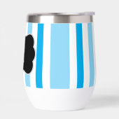 Monogram luchtblauw en witte cabana strepen (Links)