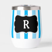 Monogram luchtblauw en witte cabana strepen (Voorkant)