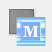 Monogram luchtblauwe strepen magneet (Voorkant / Achterkant)