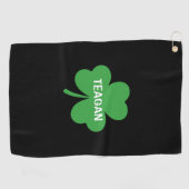 Monogram Lucky Shamrock Clover Golfhanddoek (Horizontaal)