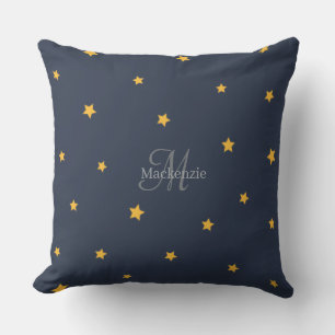 Monogram Lucky Stars Navy Blue Grey Sierkussen