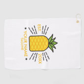 monogram luifmeelvruchtenananas golfhanddoek (Horizontaal)