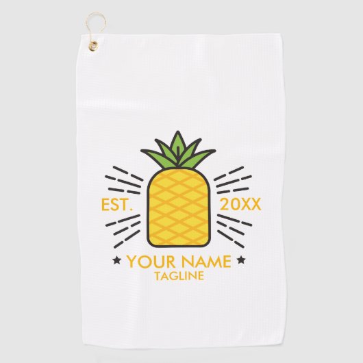 monogram luifmeelvruchtenananas golfhanddoek (Voorkant)