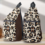 Monogram luipaard dierlijk huidpatroon sling bag<br><div class="desc">De Monogram Leopard Animal Skin Pattern Sling Bag, ontworpen door PixeliaDesigns, cadeau een chique mix van moderne stijl en tijdloze uitstraling met zijn boeiende luipaardhuidmotief. Elke tas is tot in de perfectie gepersonaliseerd en heeft een aangepast monogram en naam, waardoor het een uniek accessoire is voor vrouwen die elegantie waarderen...</div>