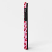 Monogram luipaard iPhone draagtas roze & rood Case-Mate iPhone Case (Achterkant/links)