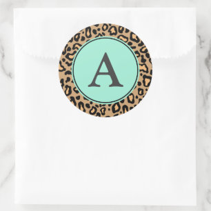 Monogram Luipaard Patroon Stickers