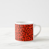 Monogram luipaard print oranje koffie espresso mok (Rechts)
