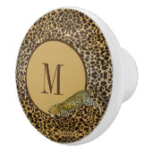 Monogram luipaard printpatroon Wild aangepast Keramische Knop (Rechts)