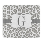 Monogram luipaard Wit en grijs snijvlak Snijplank (Voorkant)