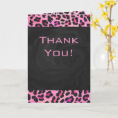 Monogram luipaard zwart-wit en warmroze afdrukken kaart (Gele Bloem)