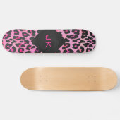 Monogram luipaard zwart-wit en warmroze afdrukken skateboard (Horizontaal)