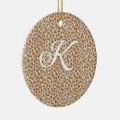 Monogram luipaardhuid lichtbruin patroon naam laat keramisch ornament (Rechts)