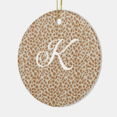 Monogram luipaardhuid lichtbruin patroon naam laat keramisch ornament (Links)