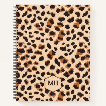 Monogram Luipaardprint Chic Bruine Blank Schetsboe