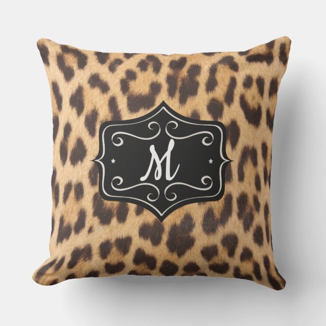 Monogram Luipaardprint Kussen 50X50 Buitengebruik (Voorkant)