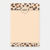Monogram Luipaardprint Modern Bruin Zwart Dier Post-it® Notes (Voorkant)