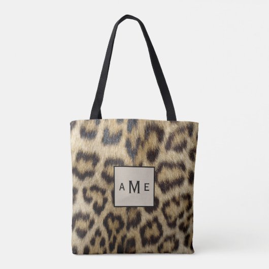 Monogram Luipaardprint Tote Bag (Achterkant)