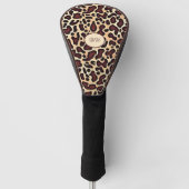 Monogram Luipaardprintpatroon Bruin Zwart Beige - Golfheadcover (Voorkant)