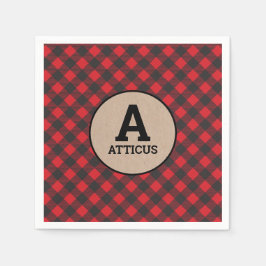 Monogram Lumberjack Buffalo Plaid Servet