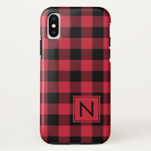 Monogram Lumberjack Red Black Buffalo Case-Mate iPhone Case