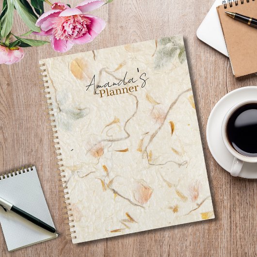 Monogram luxe aards mooi moerbeipapier planner