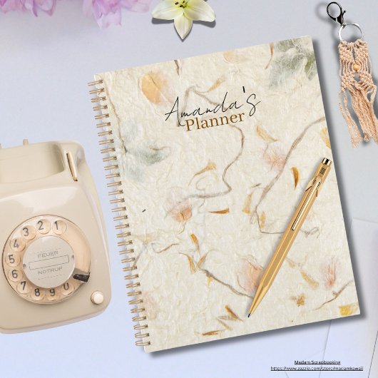 Monogram luxe aards mooi moerbeipapier planner