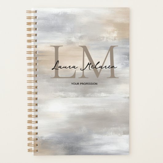 Monogram Luxe Aesthetic Metallic Planner (Voorkant)