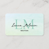 Monogram Luxe Aesthetics Mint Pastel QR Code is al Visitekaartje (Voorkant)