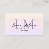 Monogram Luxe Aesthetics Pastel Tinten QR Code Visitekaartje (Voorkant)