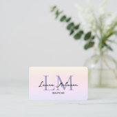 Monogram Luxe Aesthetics Pastel Tinten QR Code Visitekaartje (Staand voorkant)