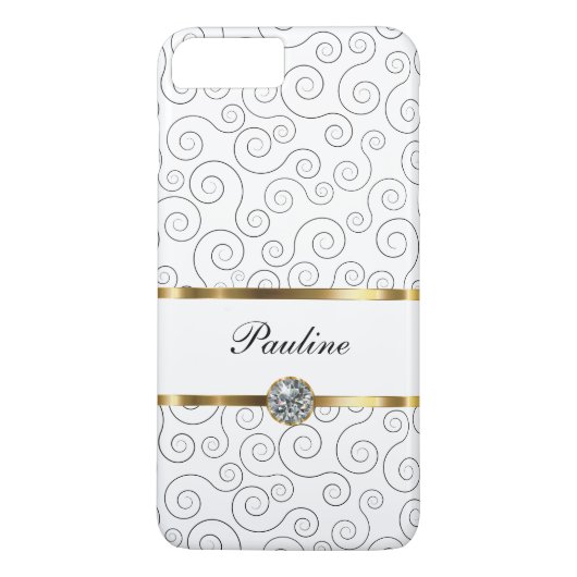 Monogram Luxe Bling Style Case-Mate iPhone Case (Achterkant)
