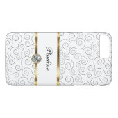 Monogram Luxe Bling Style Case-Mate iPhone Case (Achterkant (Horizontaal))