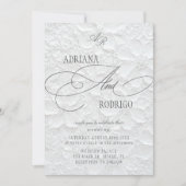 Monogram Luxe Bloem Huwelijk Kaart (Voorkant)