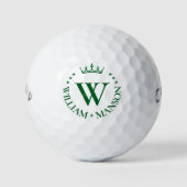 Monogram Luxe Golf Royal Crown Stars Groen Golfballen (Voorkant)