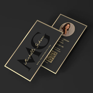 Monogram Luxe Makelaar Branding Zwart Nepgoud Visitekaartje