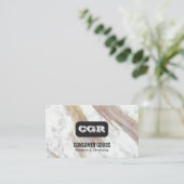 Monogram | Luxe Marmer Visitekaartje (Staand voorkant)