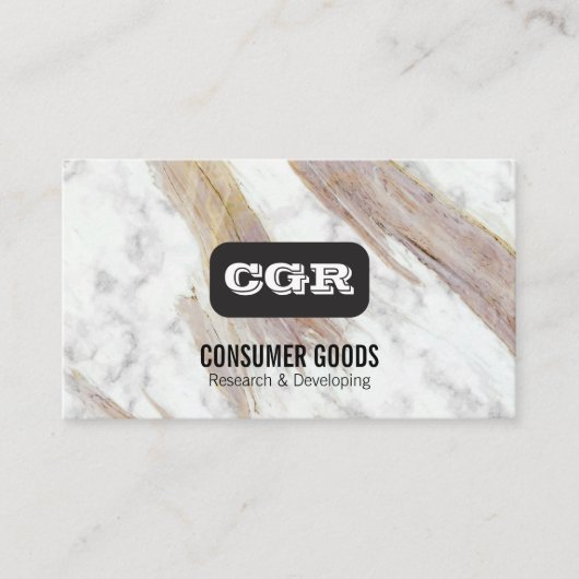 Monogram | Luxe Marmer Visitekaartje (Voorkant)
