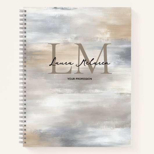 Monogram Luxe Metallic Afwerking Notitieboek (Voorkant)