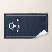 Monogram Luxe Navy Miami Jachtanker Koraal Bad Handdoek (Handdoek)