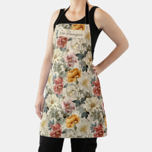 Monogram Luxe  stijl Artistieke bloemen Schort