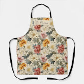 Monogram Luxe  stijl Artistieke bloemen Schort (Voorkant)