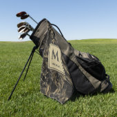 Monogram Luxe Zwart en Goud Marmer Golfhanddoek (Groen)