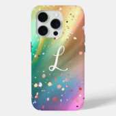 Monogram luxueuze glitter regenboog Case-Mate iPhone case (Achterkant)
