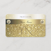Monogram Luxurie Gold Glitter Sparkelende Stars Visitekaartje (Voorkant)