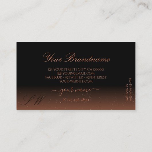Monogram Luxury Black en Reddish Sparkingjuwelen Visitekaartje (Achterkant)