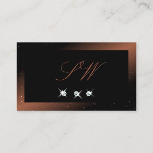 Monogram Luxury Black en Reddish Sparkingjuwelen Visitekaartje (Voorkant)